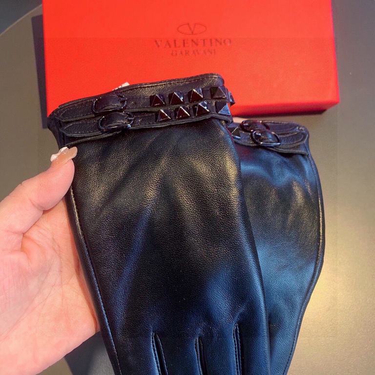 2023 new exclusive first  Valentino VALENTINO long touch screen women's gloves [original quality] official website synchronization Ms. new high-grade sheepskin gloves    goddess preferred can not be missed               