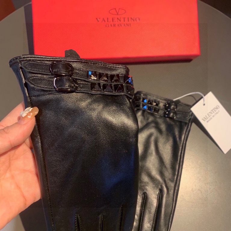 2023 new exclusive first  Valentino VALENTINO long touch screen women's gloves [original quality] official website synchronization Ms. new high-grade sheepskin gloves    goddess preferred can not be missed               