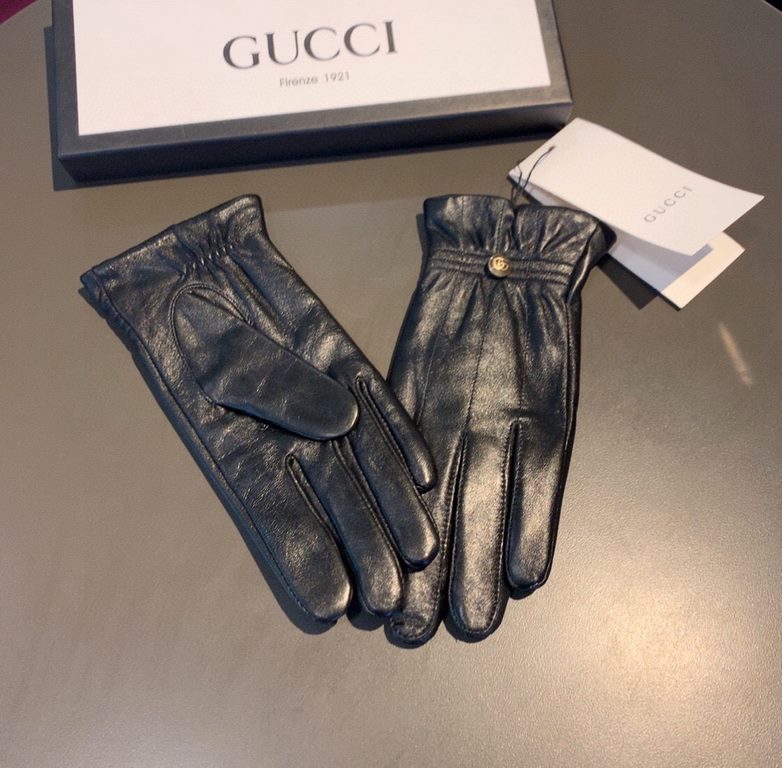 2022 new exclusive first   touch screen gloves double line harness   gloves Gucci Gucci new high-grade sheepskin gloves    goddesses set of the United States preferred can not be missed    100 percent selection of import