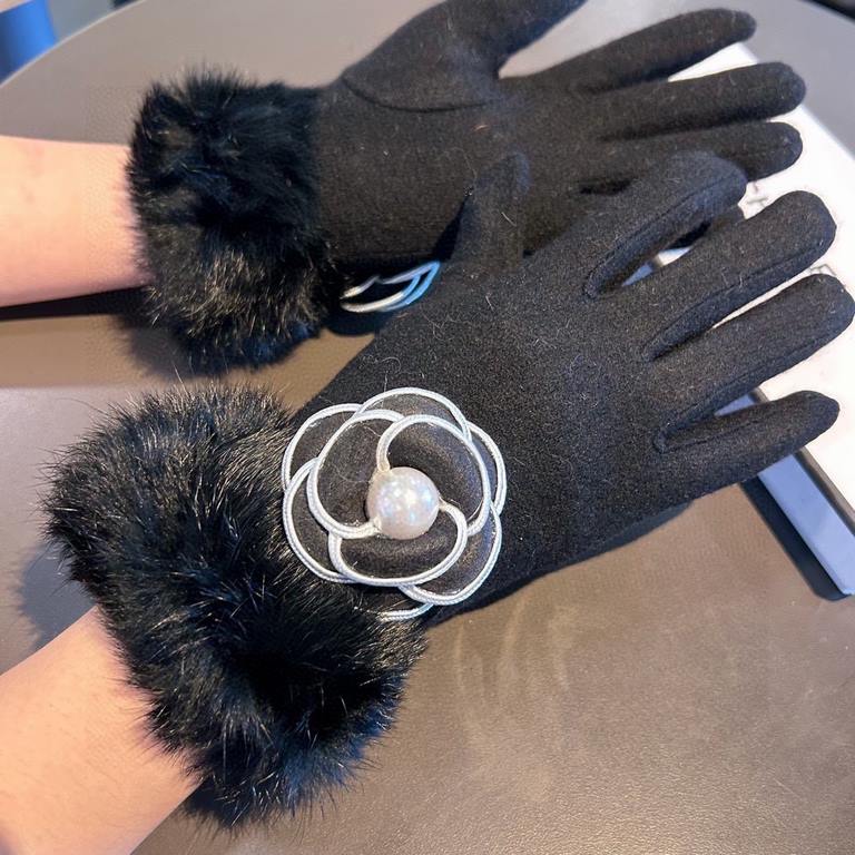 Chanel Chanel 2023 fall and winter lazy rabbit hair wool gloves   worth comparing     the same paragraph of different quality, kill the market poor product, wool ten lazy rabbit hair lining padded   classic but not fashi