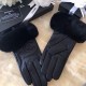 Italian export original single tail single touch screen gloves Embroidered double C big Logo, using top white goatskin  lazy rabbit   hair, feel more soft and delicate skin-friendly, better warmth natural dyes, low tempe