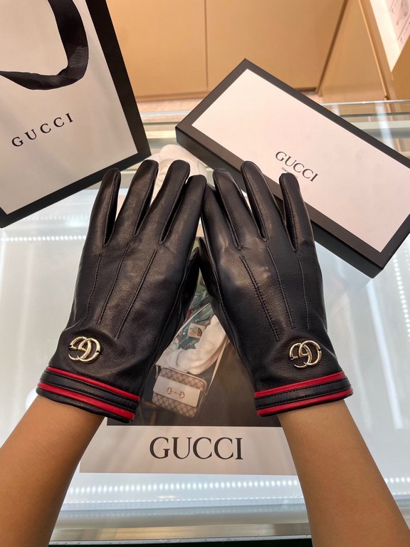 Gucci fall and winter women's gloves    domestic first-grade sheepskin leather ultra-thin soft and comfortable texture super group average size