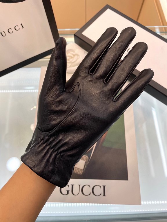 Gucci fall and winter women's gloves    domestic first-grade sheepskin leather ultra-thin soft and comfortable texture super group average size