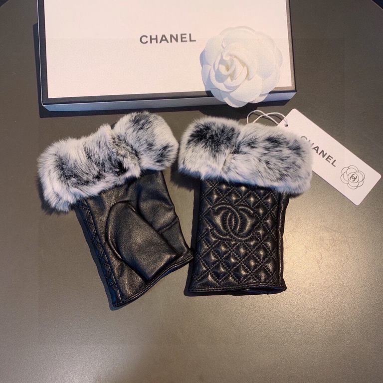 Chanel Chanel 2023 fall and winter short lazy rabbit hair ribbed gloves   worth comparing     the same paragraph different quality, kill the market poor product, imported a first-class sheepskin  lazy rabbit hair lining 