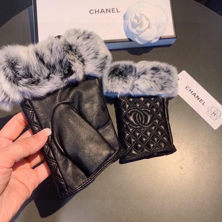 Chanel Chanel 2023 fall and winter short lazy rabbit hair ribbed gloves   worth comparing     the same paragraph different quality, kill the market poor product, imported a first-class sheepskin  lazy rabbit hair lining 