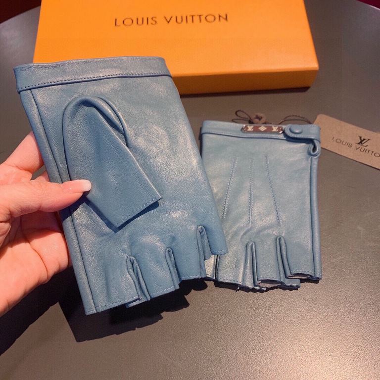 2022 LV new short gloves, fashion biker   gloves, fall and winter new cloth lining, fashion   on the hand super comfortable soft and versatile! Set beauty goddess must-have   with box   yardage ML