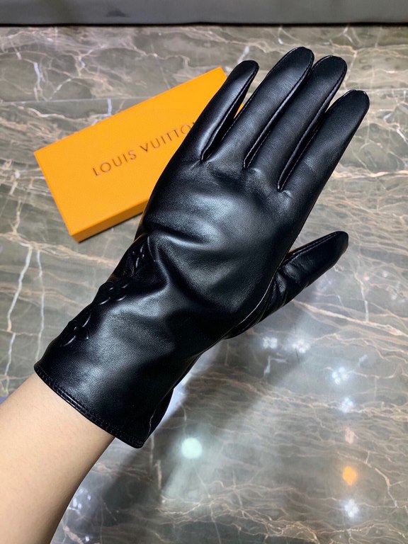 new exclusive first   embroidery touch screen women's gloves LV [original quality] official website synchronization Ms. new imported sheepskin gloves    goddess preferred can not be missed    100 percent selection of imp