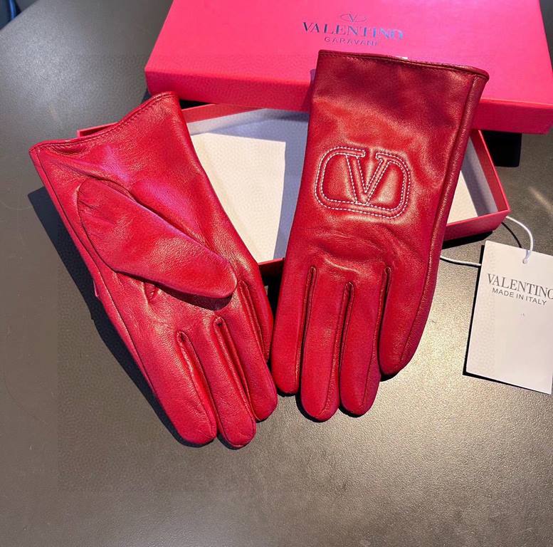 2023 new exclusive first  Valentino VALENTINO long touch screen women's gloves [original quality] official website synchronization Ms. new high-grade sheepskin gloves    goddess preferred can not be missed               