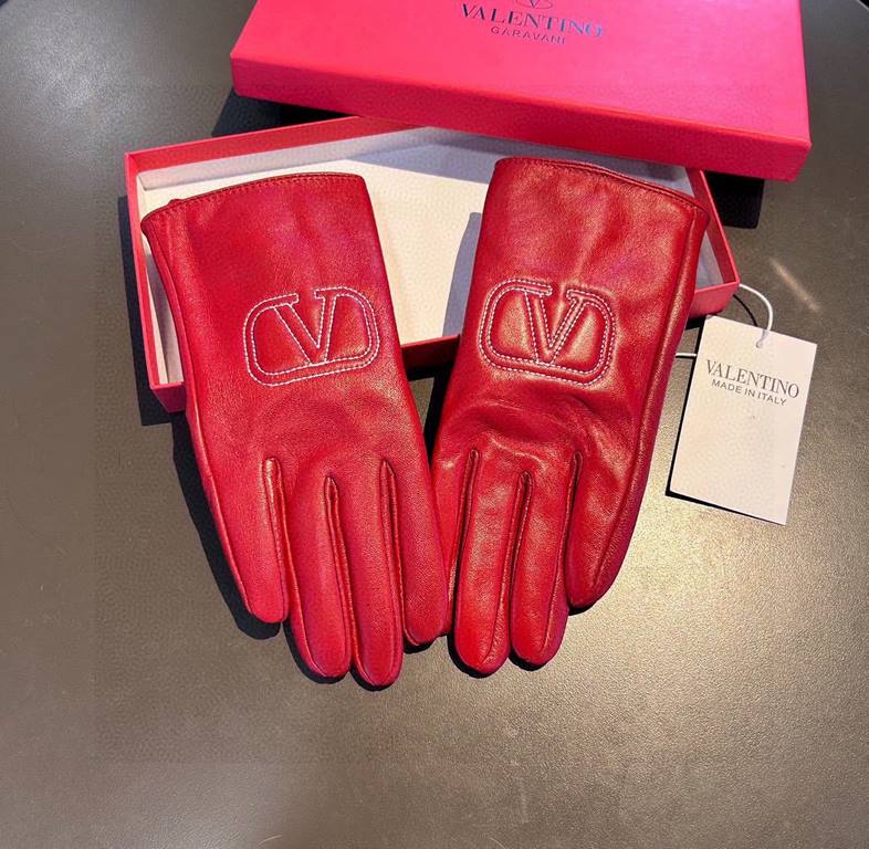 2023 new exclusive first  Valentino VALENTINO long touch screen women's gloves [original quality] official website synchronization Ms. new high-grade sheepskin gloves    goddess preferred can not be missed               