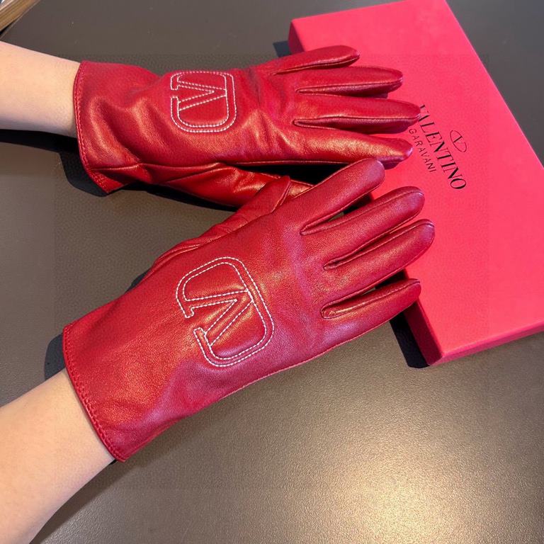 2023 new exclusive first  Valentino VALENTINO long touch screen women's gloves [original quality] official website synchronization Ms. new high-grade sheepskin gloves    goddess preferred can not be missed               