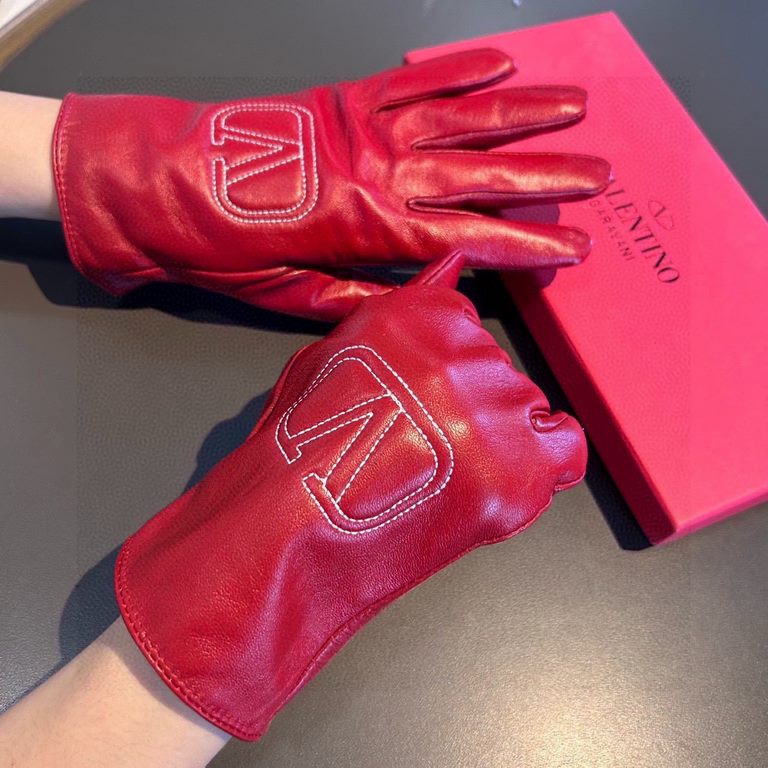 2023 new exclusive first  Valentino VALENTINO long touch screen women's gloves [original quality] official website synchronization Ms. new high-grade sheepskin gloves    goddess preferred can not be missed               