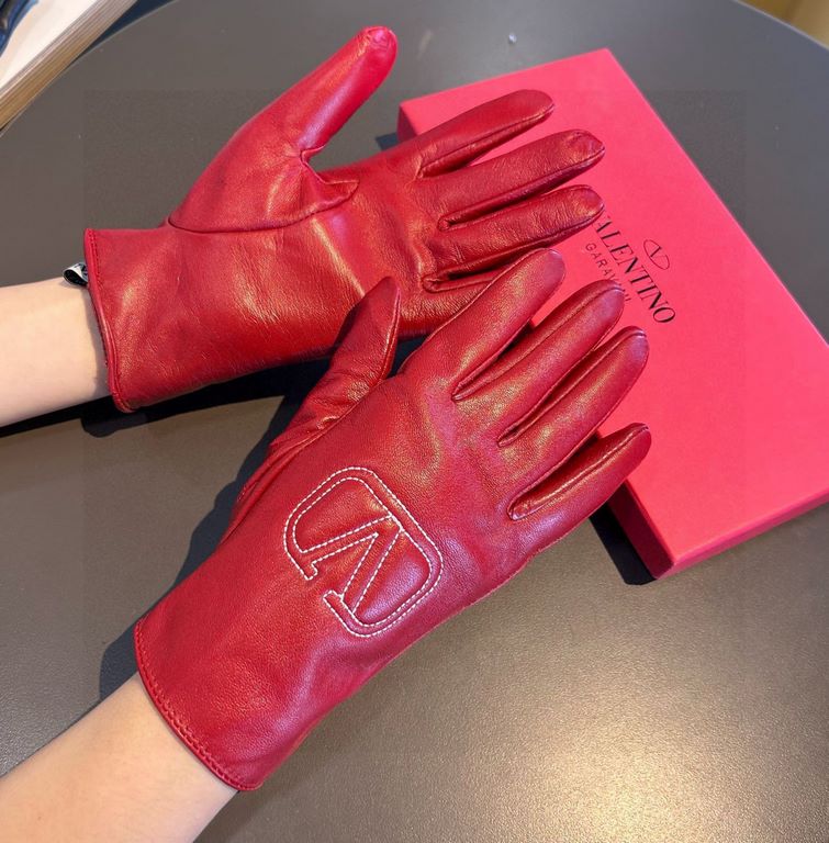 2023 new exclusive first  Valentino VALENTINO long touch screen women's gloves [original quality] official website synchronization Ms. new high-grade sheepskin gloves    goddess preferred can not be missed               