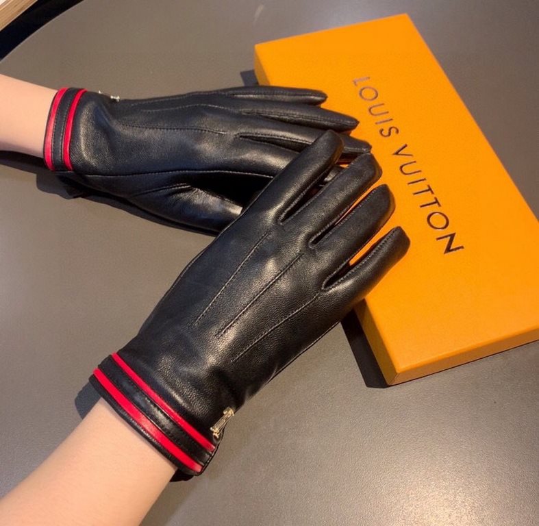 With packaging2022 new exclusive first   touch screen women's gloves LV [original quality] official website synchronization Ms. new high-grade sheepskin gloves    goddesses set of the United States preferred can not be m