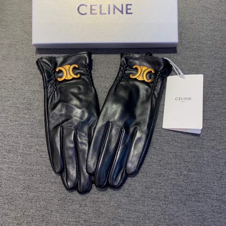 2023 new exclusive first   touch screen gloves CELINE CELINE (original quality) official website synchronization women's new high-grade sheepskin gloves    goddess preferred can not be missed    100 percent selection of 