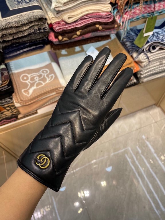 New exclusive first   Gucci GUCCI   [original quality] official website synchronization ladies new high-grade sheepskin gloves    goddess preferred can not be missed      hundred percent of the selection of imported shee