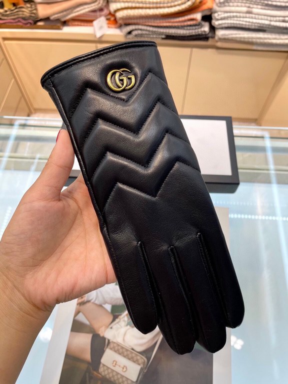 New exclusive first   Gucci GUCCI   [original quality] official website synchronization ladies new high-grade sheepskin gloves    goddess preferred can not be missed      hundred percent of the selection of imported shee