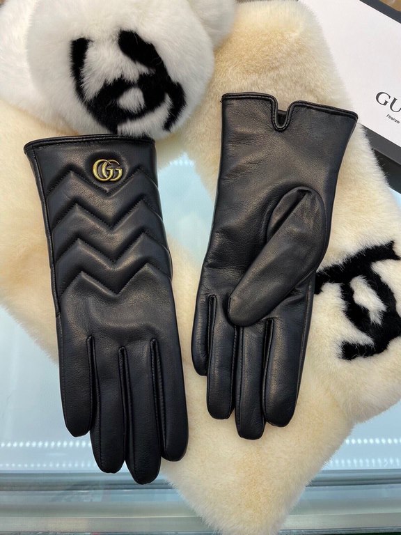 New exclusive first   Gucci GUCCI   [original quality] official website synchronization ladies new high-grade sheepskin gloves    goddess preferred can not be missed      hundred percent of the selection of imported shee