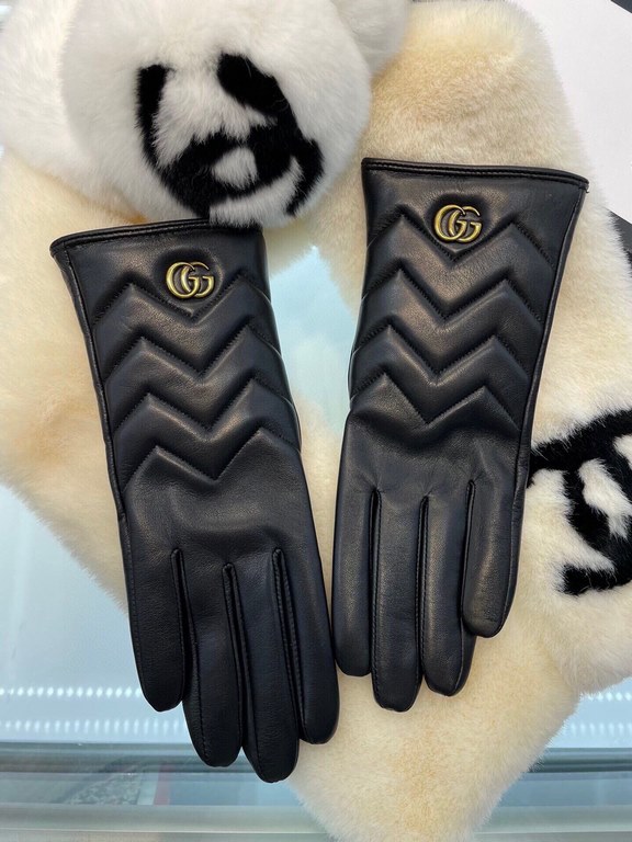 New exclusive first   Gucci GUCCI   [original quality] official website synchronization ladies new high-grade sheepskin gloves    goddess preferred can not be missed      hundred percent of the selection of imported shee