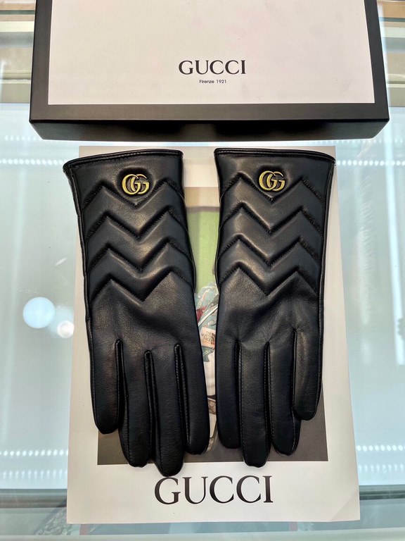 New exclusive first   Gucci GUCCI   [original quality] official website synchronization ladies new high-grade sheepskin gloves    goddess preferred can not be missed      hundred percent of the selection of imported shee