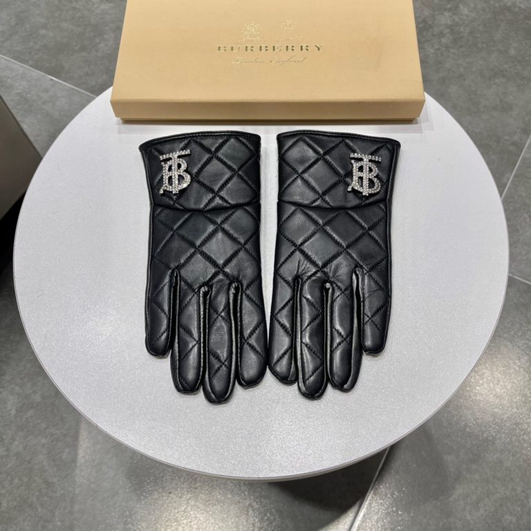 Burberry 2023 fall and winter new   [top original single] official website synchronization women's new high-grade sheepskin gloves     100% selection of imported lambskin lining cashmere warm and comfortable better Leath