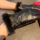 2022 new exclusive first  Valentino VALENTINO mink fur trim touch screen women's gloves [original quality] official website synchronization women's new high-grade sheepskin gloves    goddess preferred can not be missed  