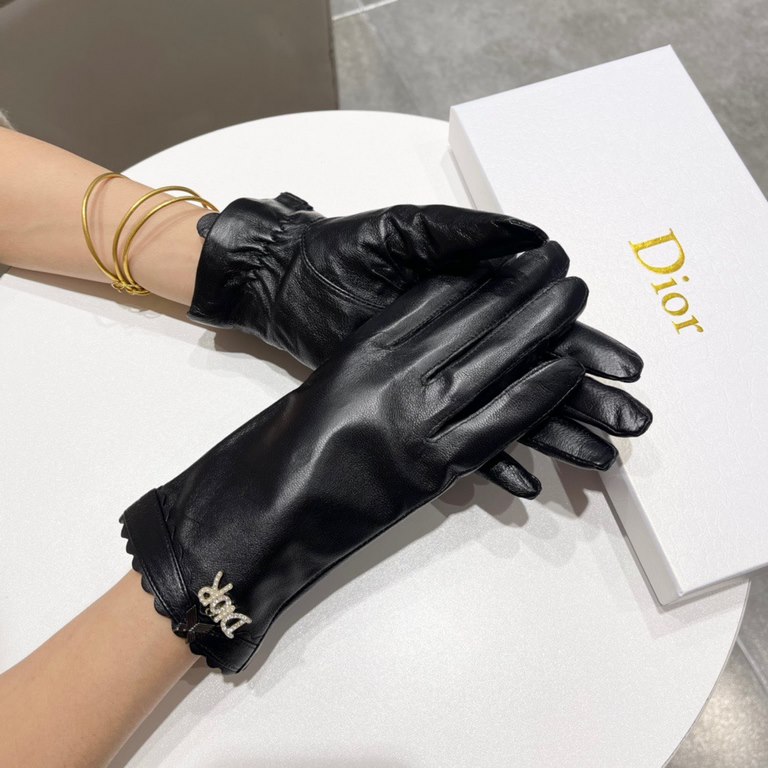 2023 new exclusive first   touch screen gloves Dior Dior [original quality] official website synchronization women's new high-grade sheepskin gloves    goddess preferred can not be missed    hundred percent selection of 