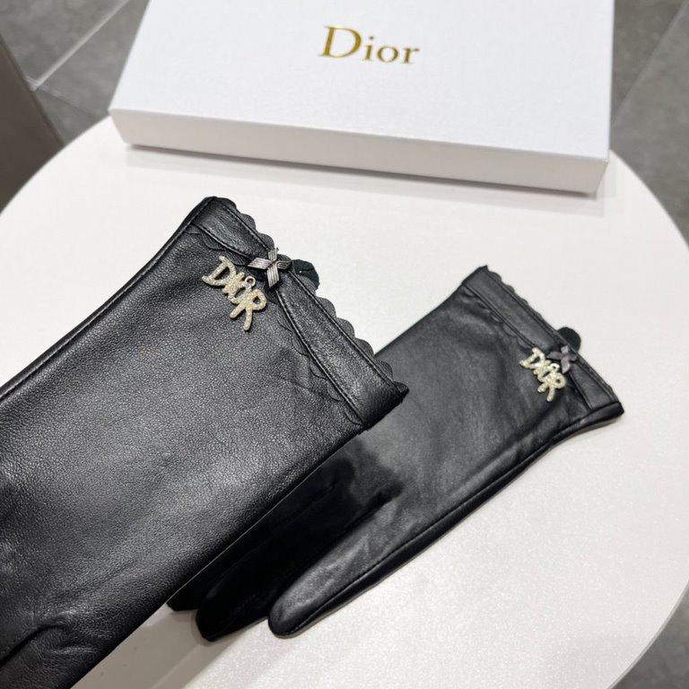 2023 new exclusive first   touch screen gloves Dior Dior [original quality] official website synchronization women's new high-grade sheepskin gloves    goddess preferred can not be missed    hundred percent selection of 