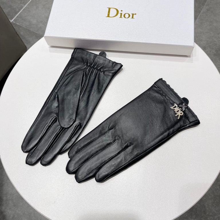 2023 new exclusive first   touch screen gloves Dior Dior [original quality] official website synchronization women's new high-grade sheepskin gloves    goddess preferred can not be missed    hundred percent selection of 