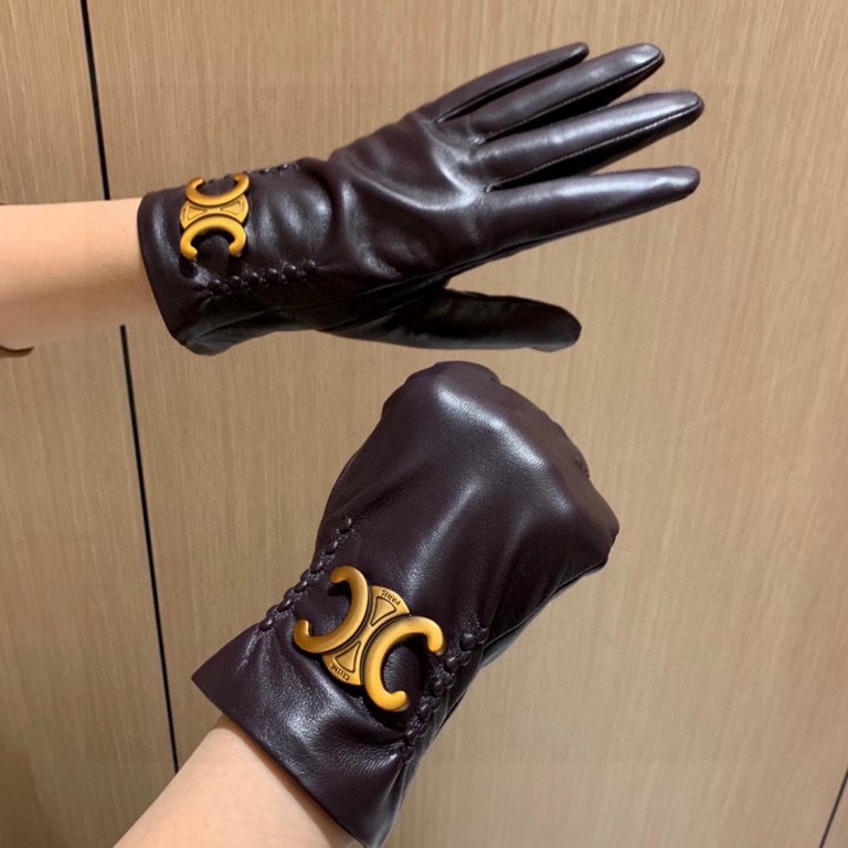 2023 new exclusive first   touch screen gloves CELINE CELINE (original quality) official website synchronization women's new high-grade sheepskin gloves    goddess preferred can not be missed    100 percent selection of 