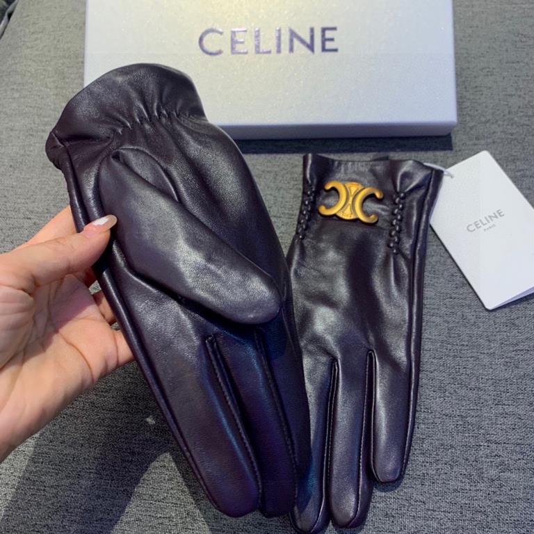 2023 new exclusive first   touch screen gloves CELINE CELINE (original quality) official website synchronization women's new high-grade sheepskin gloves    goddess preferred can not be missed    100 percent selection of 