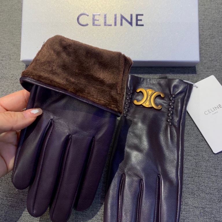 2023 new exclusive first   touch screen gloves CELINE CELINE (original quality) official website synchronization women's new high-grade sheepskin gloves    goddess preferred can not be missed    100 percent selection of 