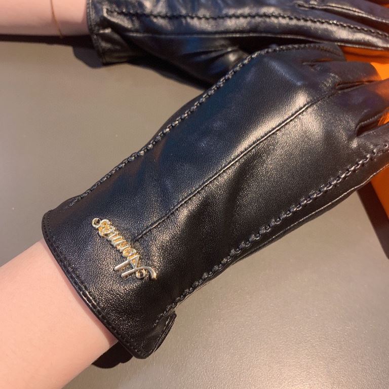 2022 new exclusive first  touch screen gloves Hermes (original quality) official website synchronization women's new high-grade sheepskin gloves    goddesses set of the United States of America preferred must have can no