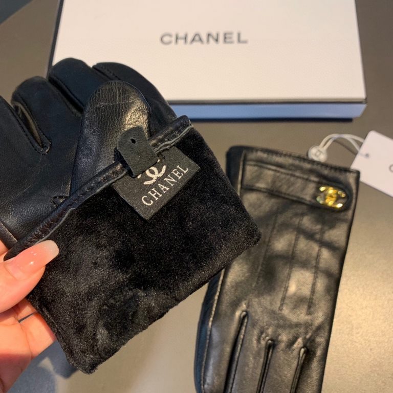 With packaging2022 new exclusive first  touch screen gloves Chanel Chanel double C [original quality] official synchronization Ms. new high-grade sheepskin gloves    goddess preferred can not be missed    hundred percent