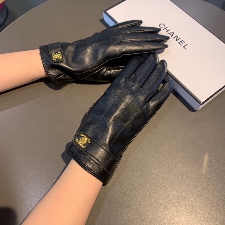 With packaging2022 new exclusive first  touch screen gloves Chanel Chanel double C [original quality] official synchronization Ms. new high-grade sheepskin gloves    goddess preferred can not be missed    hundred percent