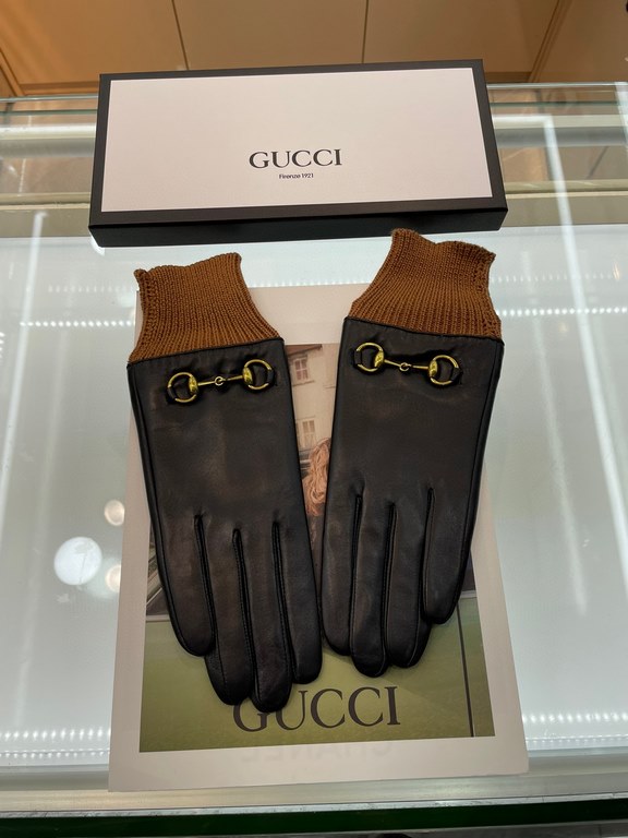 Gucci fall and winter women's gloves    domestic first-class sheepskin leather ultra-thin soft and comfortable shopkeeper recommended   texture super group average size