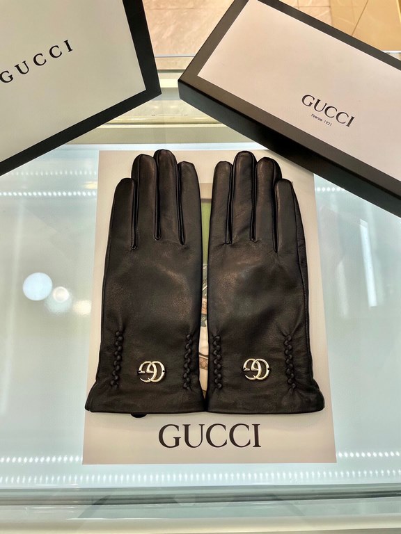 Gucci fall and winter women's gloves    domestic first-grade sheepskin leather ultra-thin soft and comfortable texture super group average size