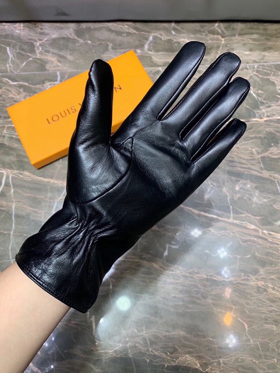 new exclusive first   embroidery touch screen women's gloves LV [original quality] official website synchronization Ms. new imported sheepskin gloves    goddess preferred can not be missed    100 percent selection of imp