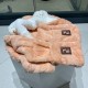 FENDL Fendi winter faux rabbit hair hat scarf gloves all-in-one three-piece female cute plush scarf hooded warm set tide