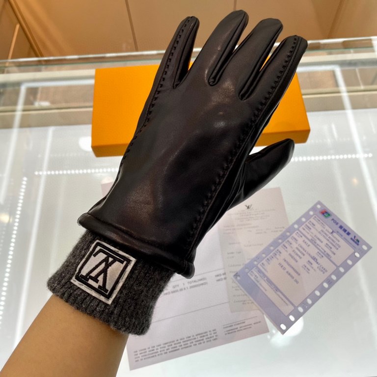 Lv new men's gloves first-class sheepskin leather leather ultra-thin soft and comfortable     superb textureSize average size