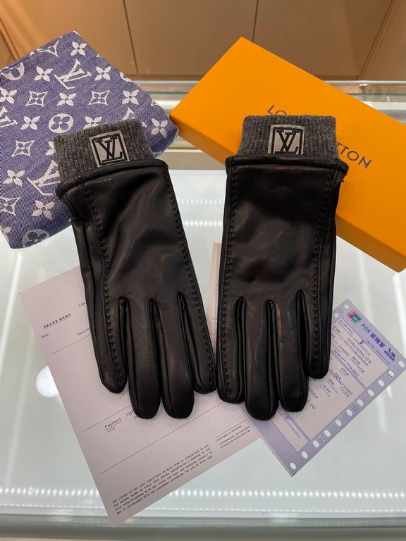 Lv new men's gloves first-class sheepskin leather leather ultra-thin soft and comfortable     superb textureSize average size