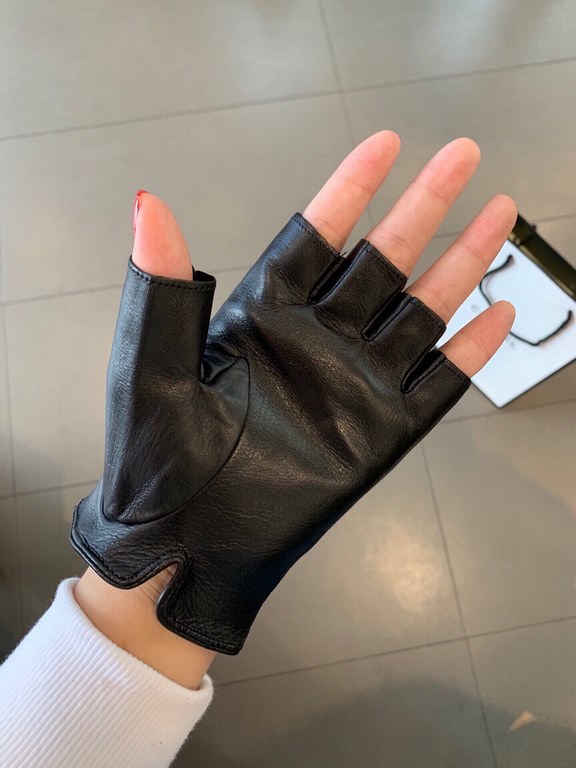 Chanel Chanel   European new    [top original single] women's high-grade half-finger gloves     hundred percent selection of imported sheepskin Chanel imperial sheepskin Leather smooth and delicate soft hand feel first-c