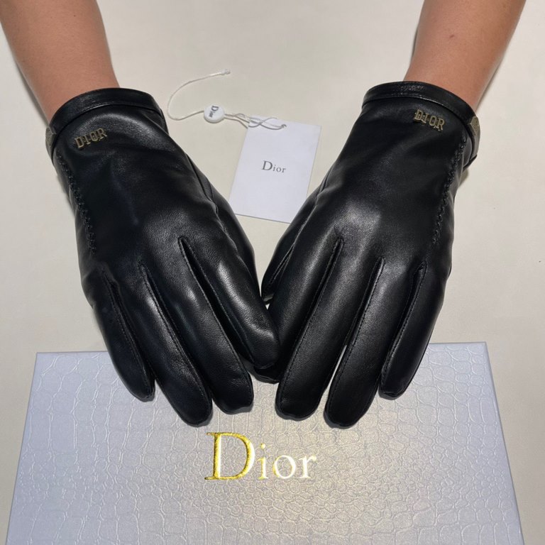 Dior Dior 2022 new exclusive first  touch screen men's models gloves [original quality] official website synchronization men and women. New couples   high-grade sheepskin gloves    set of the United States of America pre