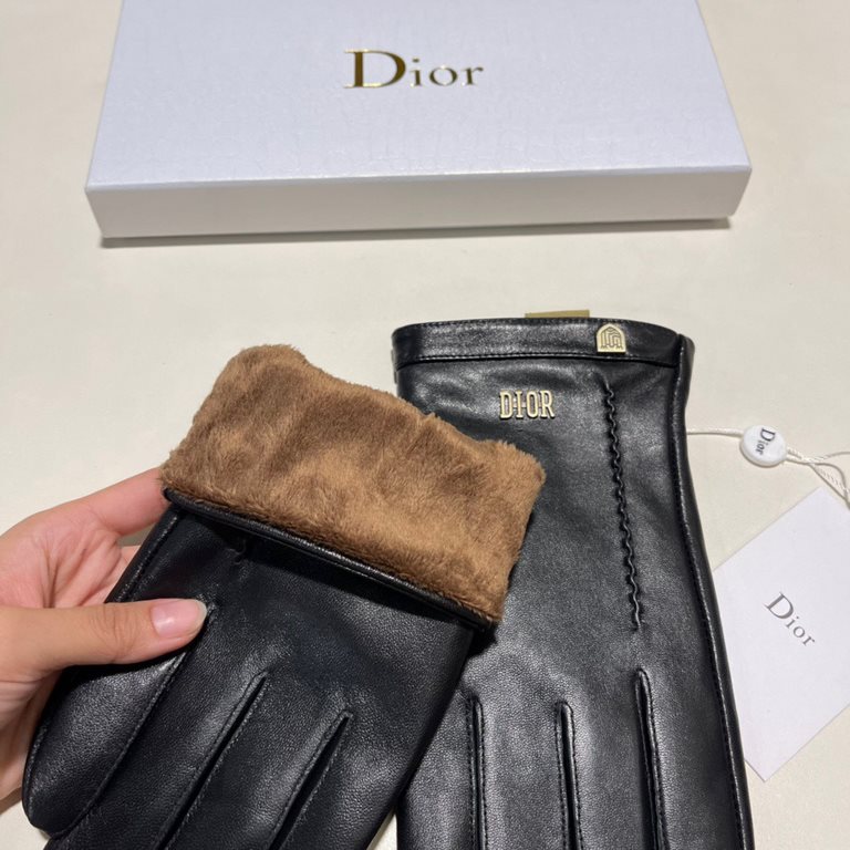 Dior Dior 2022 new exclusive first  touch screen men's models gloves [original quality] official website synchronization men and women. New couples   high-grade sheepskin gloves    set of the United States of America pre