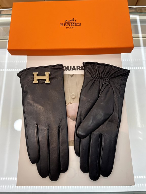 new exclusive first Hermes touch screen women's gloves [original quality] official website synchronization Ms. new imported sheepskin gloves    goddess preferred can not be missed    hundred percent selection of imported