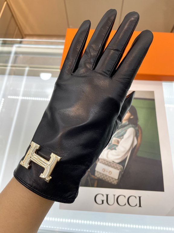 new exclusive first Hermes touch screen women's gloves [original quality] official website synchronization Ms. new imported sheepskin gloves    goddess preferred can not be missed    hundred percent selection of imported