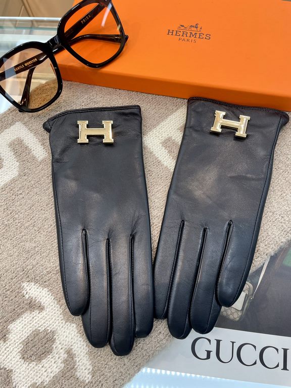 new exclusive first Hermes touch screen women's gloves [original quality] official website synchronization Ms. new imported sheepskin gloves    goddess preferred can not be missed    hundred percent selection of imported