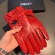 2022 new exclusive first  touch screen gloves Prada wave flower   edge gloves [original quality] official synchronization of the official website Ms. new high-grade sheepskin gloves    goddesses preferred can not be miss