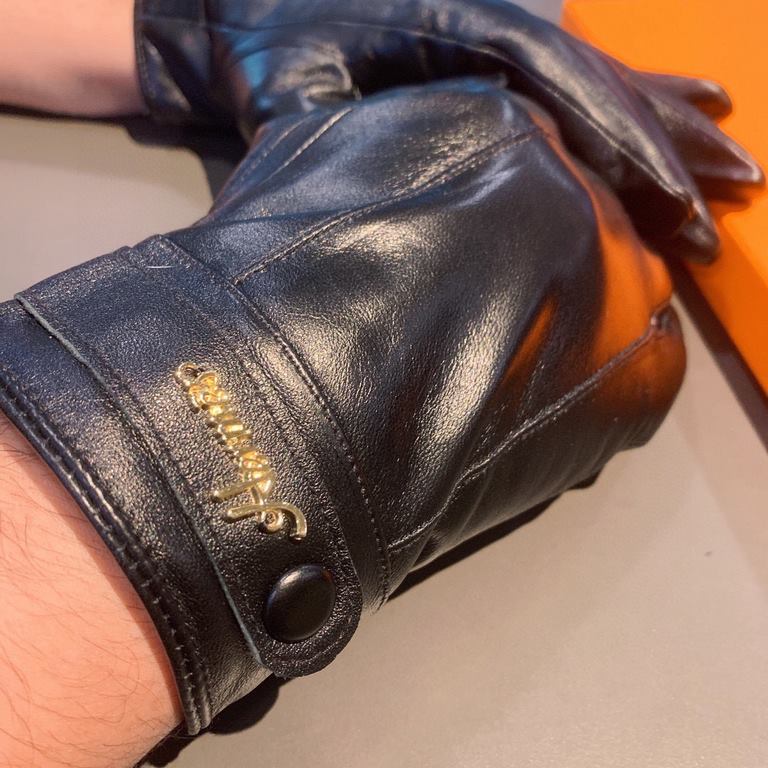 2022  Hermes HERMES men's gloves, exclusive customized, imported first-class sheepskin lining! Luxurious and generous, any age   can manage! With box    divided into two yardage, XL, XXL transfer picture must sell oh!