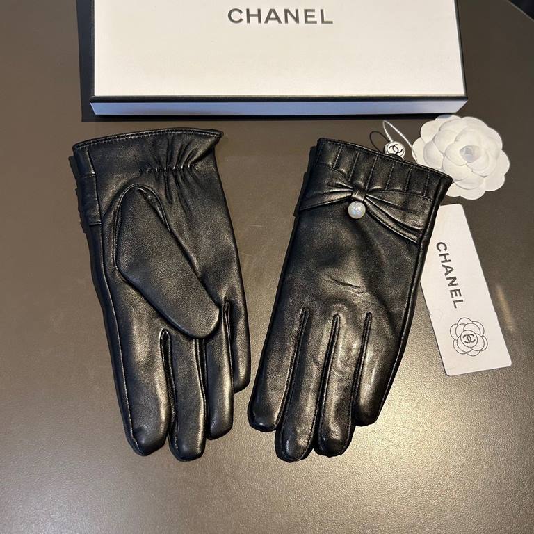 2023     new exclusive first  double C touch screen gloves Chanel Chanel [original quality] official synchronization Ms. new high-grade sheepskin gloves    goddess preferred can not be missed     hundred percent of the s