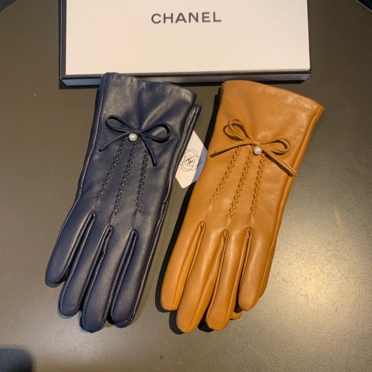 With box2022 new exclusive first  touch screen gloves Chanel Chanel [original quality] official website synchronization women's new high-grade sheepskin gloves    goddess preferred can not be missed    hundred percent se